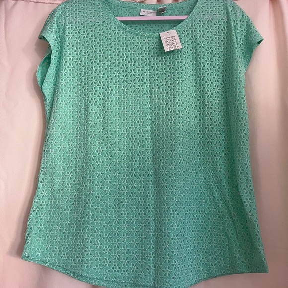 Chico's Green Cap Sleeve Boxy Blouse - Picture 1 of 6
